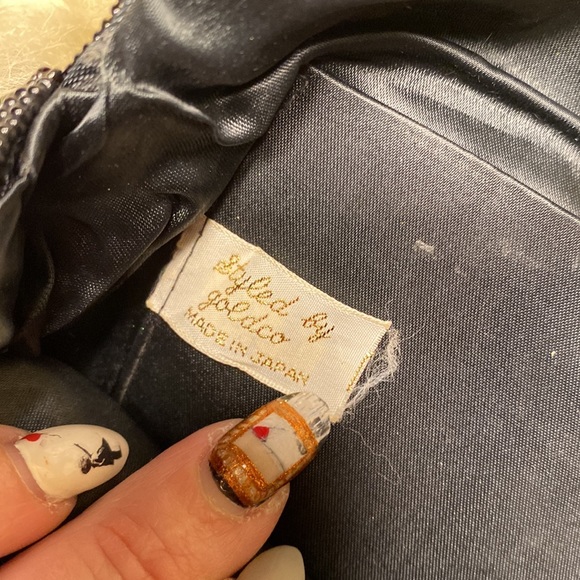 Vintage clutch purse Goldco glass beaded black 1940’s 1950’s - Picture 6 of 10